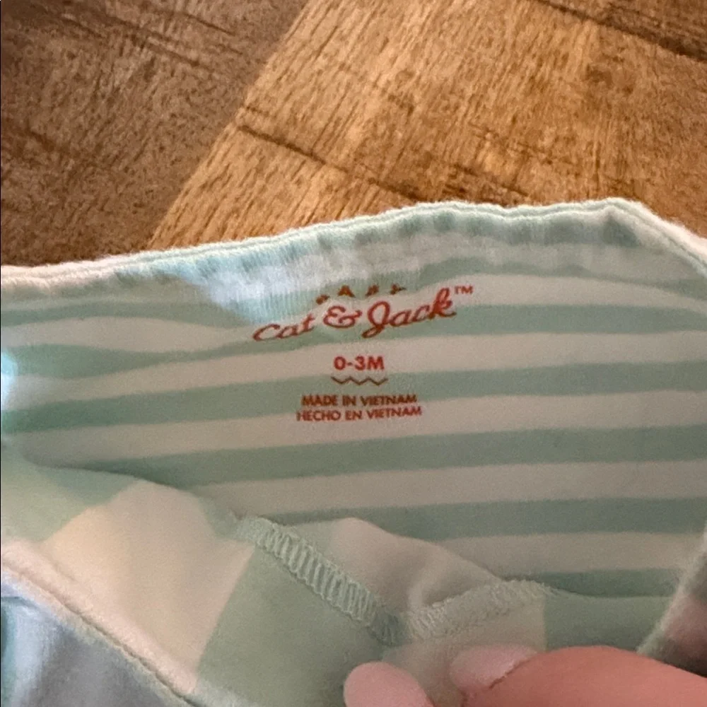Cat & Jack Mint Green and White Striped One Piece